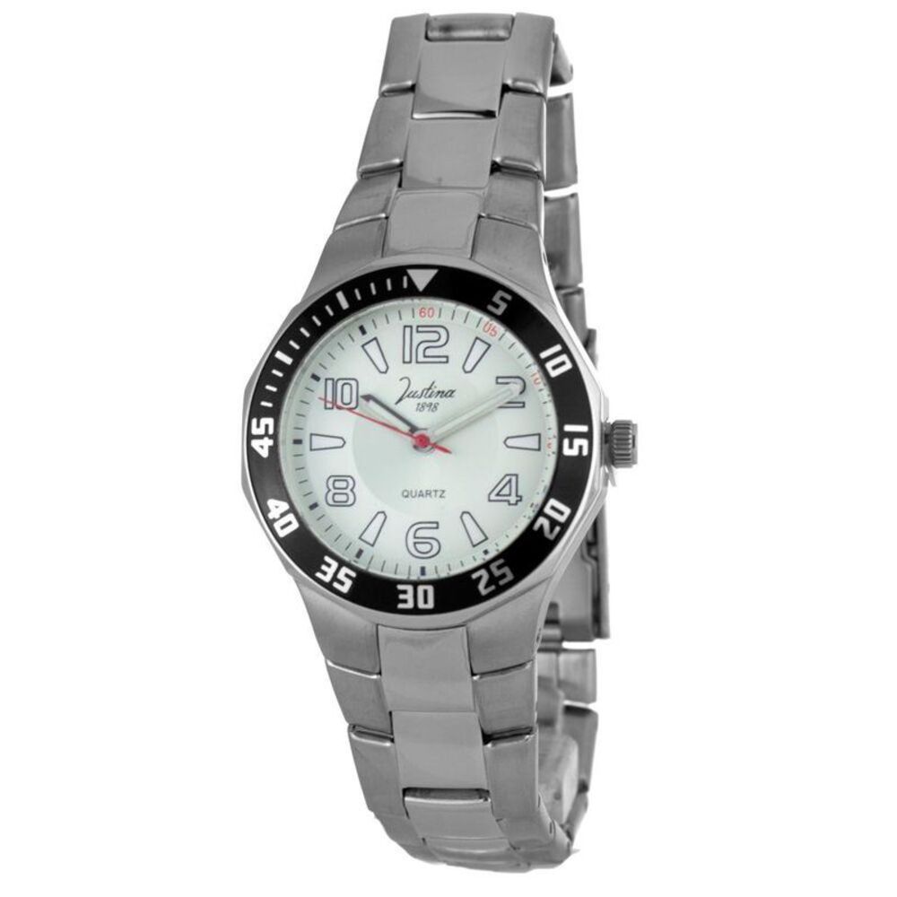 JUSTINA Stainless Steel Elegant Dress Watch Women Silver Watches